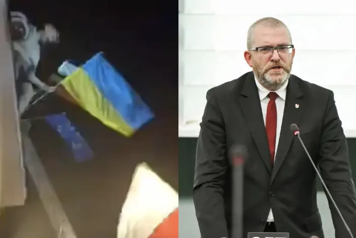Прихильники кандидата сорвали укр.флаг