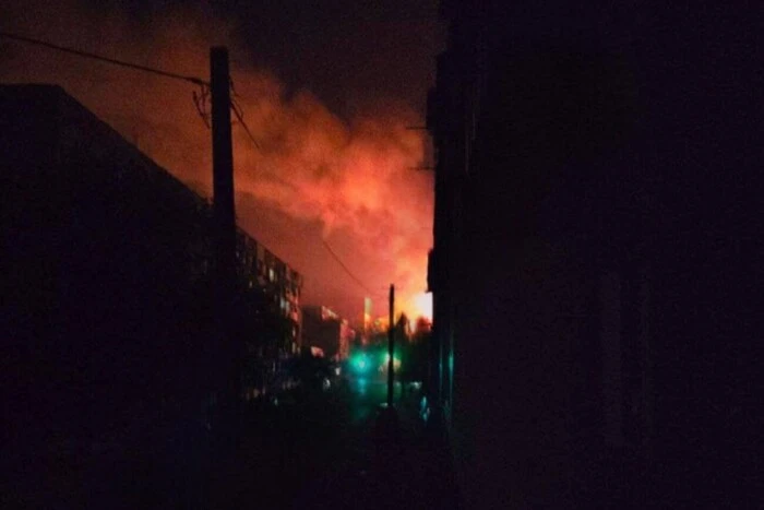 Enemy drone over a high-rise building in Odesa