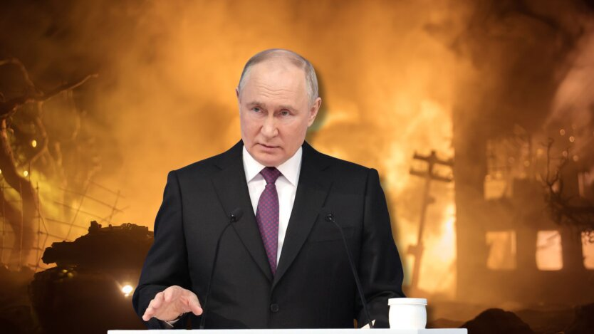 Зображення Володимира Путіна радиться щодо війни з шаманами