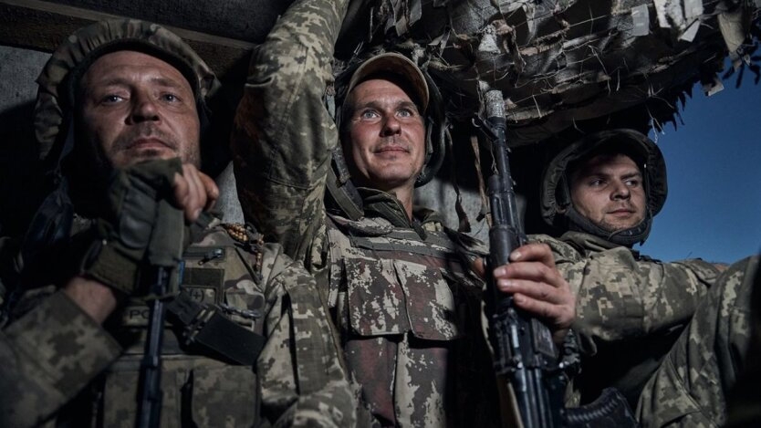 Поле бою на фронті в Україні